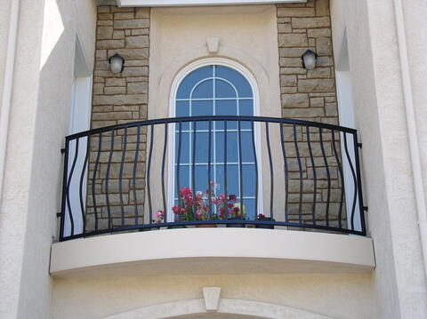 Custom hand-forged balcony railing