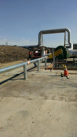 Commercial exterior stair and pipe railing