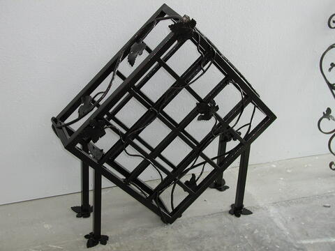 Custom fabricated iron wine rack
